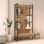 Hanah Home Ml6-A Estantería moderna y elegante, 90x180x34 cm, estructura metálica, tablero melamina 18 mm, color Pino Atlántico