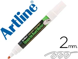 Artline EPD-4 Rotulador para Pizarra Punta Redonda 2 mm Tinta Blanca Opaca para Pizarras y Melamina Oscura