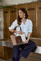 Lucky Bees Bolso Tote 1292 v2 Piel de Polivinilo Mink, Cream 30x12x26 cm