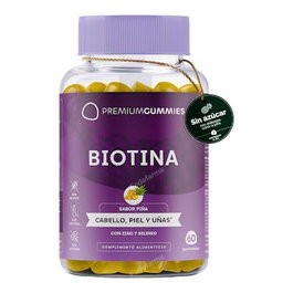 Premium Gummies Biotina 60 Gominolas para Cabello y Uñas