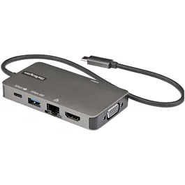 StarTech.com DKT30CHVPD2 Adaptador Multipuertos USB-C a HDMI 4K30 / VGA 1080p con Power Delivery 100W, Hub 6 en 1, Ethernet Gigabit y Cable de 30cm