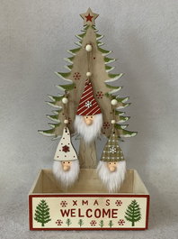 DKD Home Decor Decoración Colgante de Madera Santa Surtido de 3