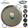 La Dehesa Paellera Pulida 42 cm Acero Pulido 10 Raciones Apta para Gas y Leña (Set de 6)