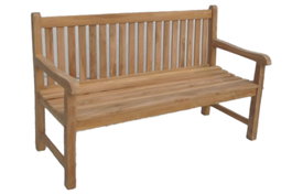 DKD Home Decor Banco Terraza y Jardín Marrón Teca 150x55x90 cm 3 Plazas