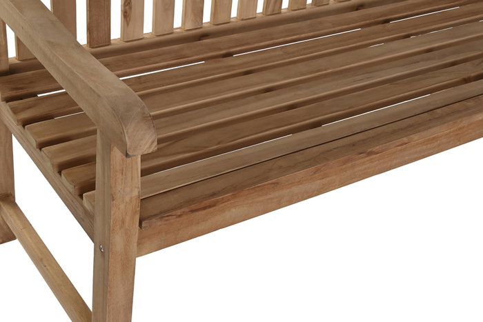 DKD Home Decor Banco Terraza y Jardín Marrón Teca 150x55x90 cm 3 Plazas