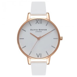 Olivia Burton OB16BDW11 con caja dorada y correa blanca