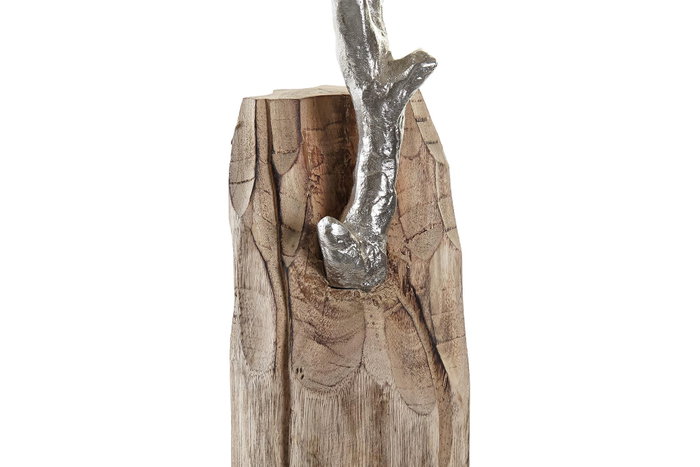 DKD Home Decor Figura de Árbol en Mango y Aluminio Marrón y Plateado 26x11x51 cm