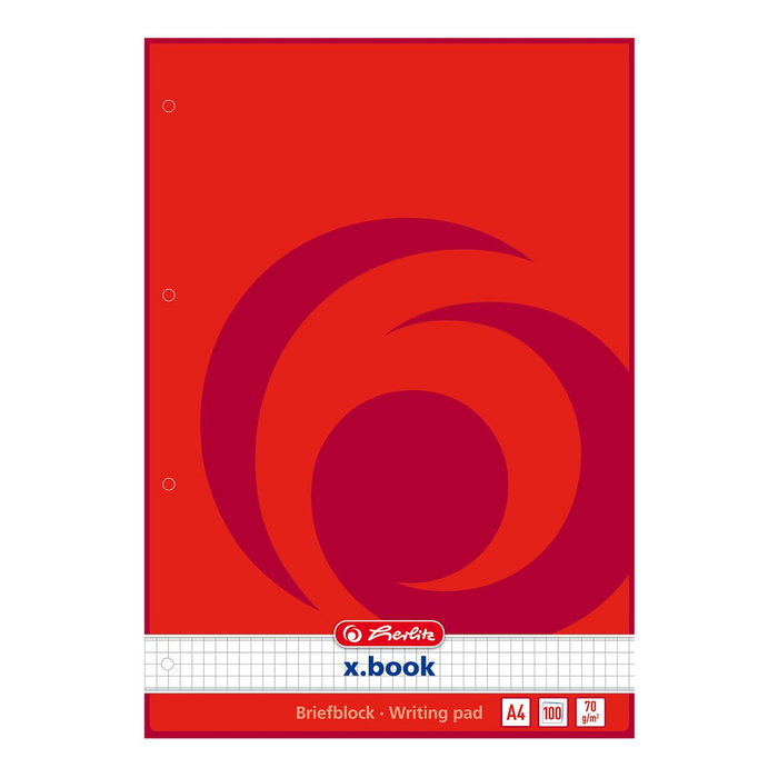 Herlitz Papel Cuadriculado A4 Rojo y Blanco 100 Hojas 70 g/m² Herlitz Papel Cuadriculado A4 Rojo y Blanco 100 Hojas 70 g/m²