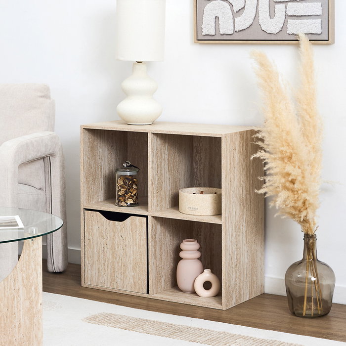 Home Deco Factory Estantería Pietra, Colección Terra Nova, 4 Estantes, 66.6x31.8x65.6 cm, Panel de Partículas