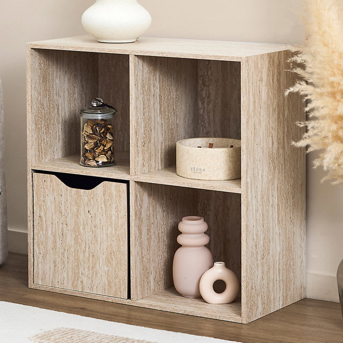 Home Deco Factory Estantería Pietra, Colección Terra Nova, 4 Estantes, 66.6x31.8x65.6 cm, Panel de Partículas