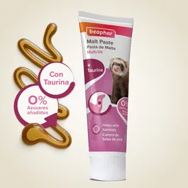 Beaphar Pasta Malta Hurones 100 gr - Ayuda a Eliminar Bolas de Pelo y Mejora el Pelaje