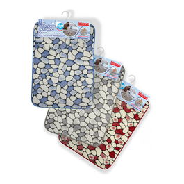 Hidalgo Alfombra de baño estampado piedras, colores surtidos 40 x 60 cm, 100% poliéster, lavable