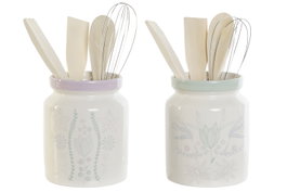 DKD Home Decor Set de 5 Botes para Utensilios Lineas 2023