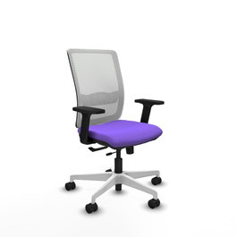 PIQUERAS Y CRESPO Silla de oficina Haches con mecanismo Sincro/Traslack Blanco y Lila