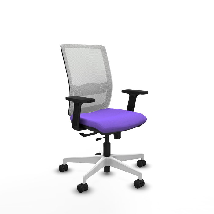 PIQUERAS Y CRESPO Silla de oficina Haches con mecanismo Sincro/Traslack Blanco y Lila PIQUERAS Y CRESPO Silla de oficina Haches con mecanismo Sincro/Traslack Blanco y Lila