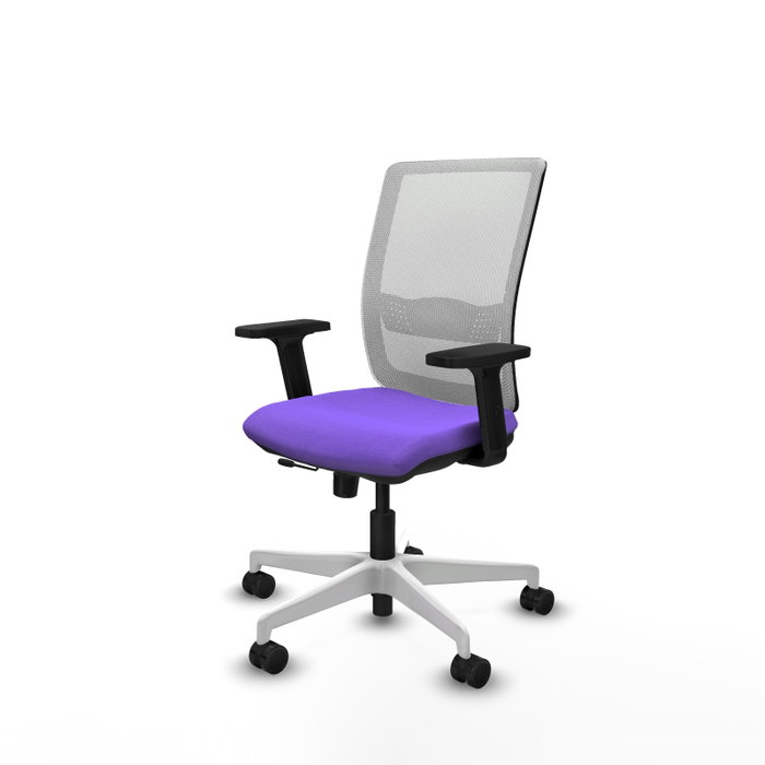 PIQUERAS Y CRESPO Silla de oficina Haches con mecanismo Sincro/Traslack Blanco y Lila PIQUERAS Y CRESPO Silla de oficina Haches con mecanismo Sincro/Traslack Blanco y Lila