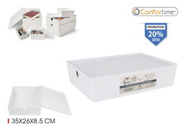 Confortime Caja Multiusos con Tapa 35 cm x 26 cm x 8.5 cm (8 Unidades)