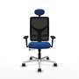 PIQUERAS Y CRESPO Silla de oficina Motilla Azul y Negro con Mecanismo Sincro/Traslack