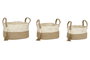 DKD Home Decor Set de 3 Cestos de Maíz Trenzado y Yute con Asas