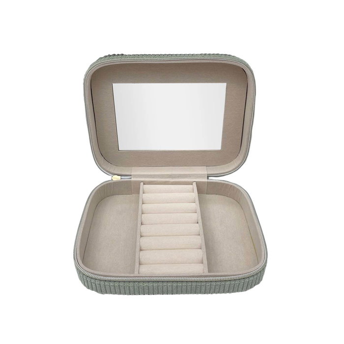 Versa Joyero Pana Verde Menta Madera Textil (2 Unidades)