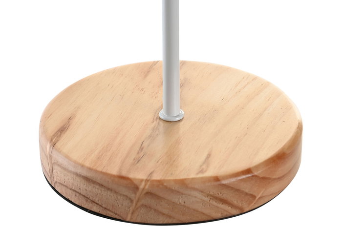 DKD Home Decor - Lámpara de Sobremesa Urban, Estilo Moderno, Color Marrón y Blanco, 25x53 cm, con Pantalla de Lino y Portalámparas E27 - Pack de 4 Unidades
