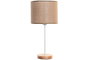 DKD Home Decor - Lámpara de Sobremesa Urban, Estilo Moderno, Color Marrón y Blanco, 25x53 cm, con Pantalla de Lino y Portalámparas E27 - Pack de 4 Unidades