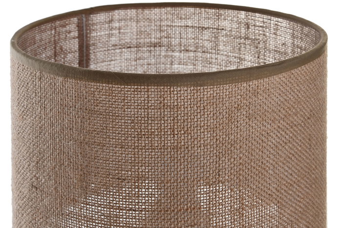 DKD Home Decor - Lámpara de Sobremesa Urban, Estilo Moderno, Color Marrón y Blanco, 25x53 cm, con Pantalla de Lino y Portalámparas E27 - Pack de 4 Unidades