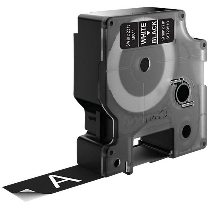 Dymo Cinta de transferencia térmica D1 Blanco sobre negro 19mm x 7m Dymo Cinta de transferencia térmica D1 Blanco sobre negro 19mm x 7m