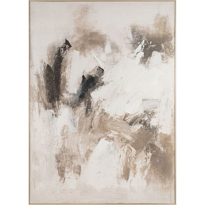 DKD Home Decor Cuadro Lienzo Abstracto 130x5x179,5 Blanco y Beige en Pino