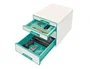 Leitz WOW Desk Cube Fichero Cajones 2 Grandes y 2 Pequeños Turquesa/Blanco
