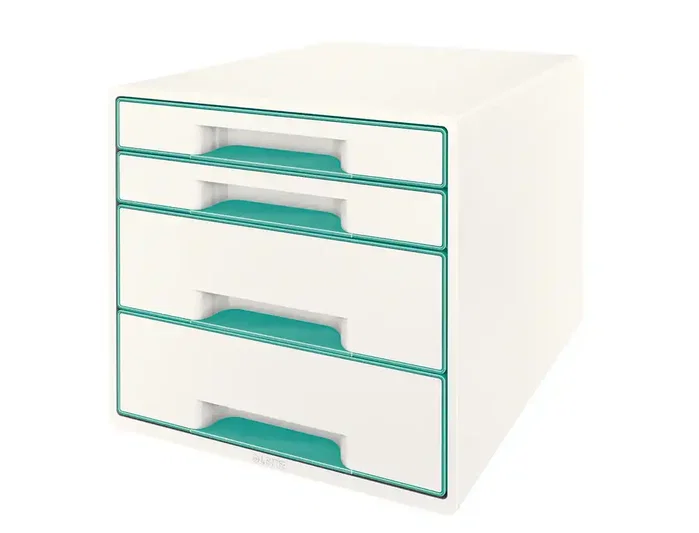 Leitz WOW Desk Cube Fichero Cajones 2 Grandes y 2 Pequeños Turquesa/Blanco Leitz WOW Desk Cube Fichero Cajones 2 Grandes y 2 Pequeños Turquesa/Blanco