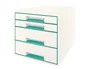Leitz WOW Desk Cube Fichero Cajones 2 Grandes y 2 Pequeños Turquesa/Blanco