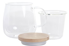 DKD Home Decor Mug Infusiones Basicos Transparente Natural 500ml