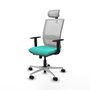PIQUERAS Y CRESPO Silla de oficina Haches Turquesa y Blanco