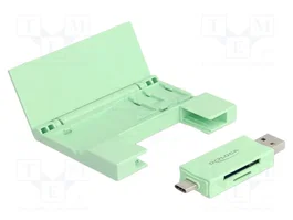 DeLOCK Lector de tarjetas de memoria 91015 USB Type-C/Type-A con estuche, color menta