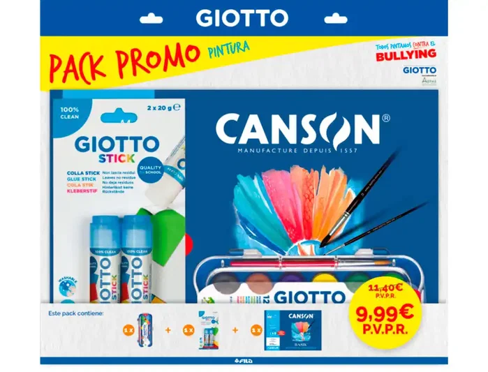 Giotto Pack de pintura promo con rotuladores de doble punta acuarelables Giotto Pack de pintura promo con rotuladores de doble punta acuarelables
