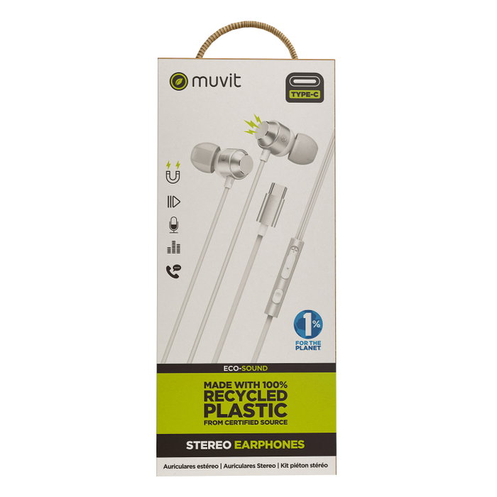 Muvit Auriculares Estéreo Tipo C Magnéticos M32 Color Blanco Muvit Auriculares Estéreo Tipo C Magnéticos M32 Color Blanco
