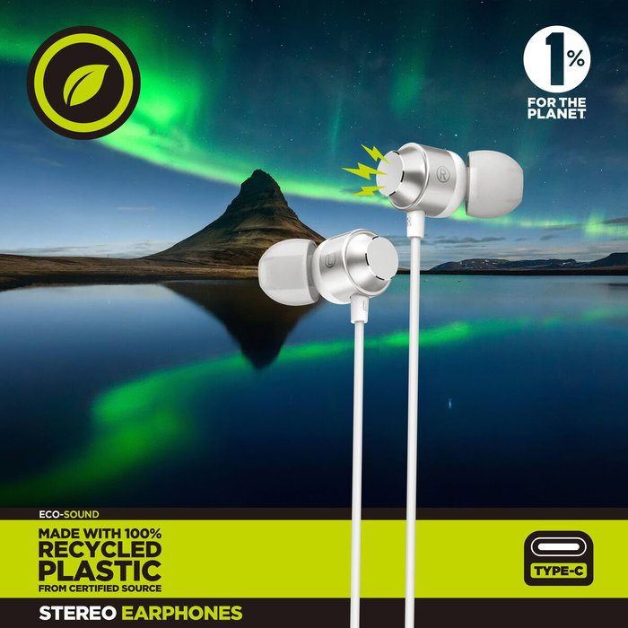 muvit for change auriculares estéreo M32 Tipo C magnéticos blancos