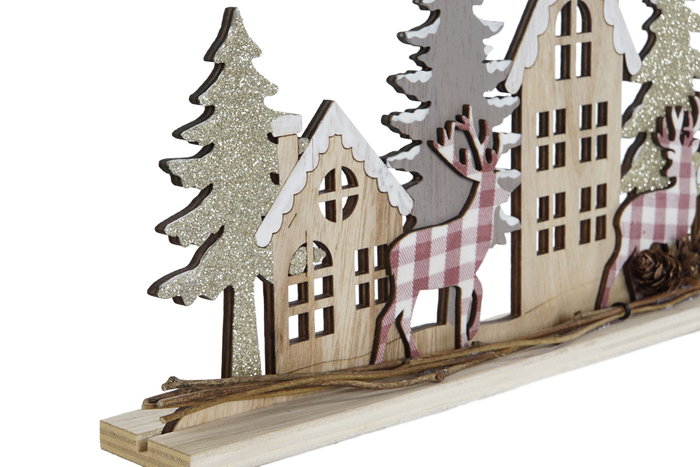 DKD Home Decor Decoración MDF Casas Surtido 45x4x14 cm