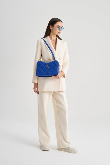 Lucky Bees Bandolera 410 Azul Saxo Polipiel Mujer 30x9x18cm