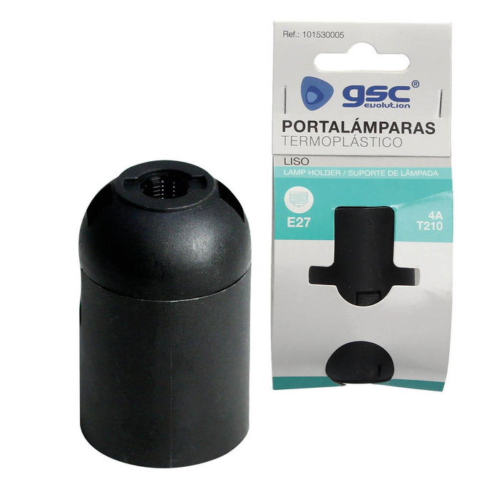 GSC Evolution Portalámparas Termoplástico Liso E27 Negro