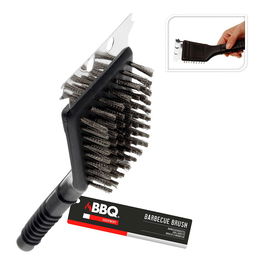 Bbq Collection Cepillo con Rasqueta para Barbacoa, Acero Inoxidable, 21 cm