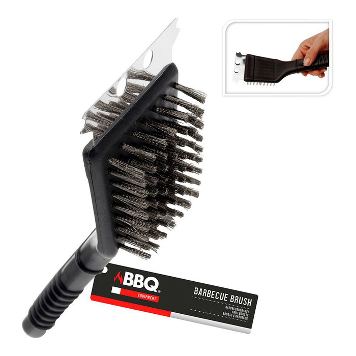 Bbq Collection Cepillo con Rasqueta para Barbacoa, Acero Inoxidable, 21 cm