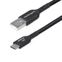 Startech Cable USB2AC4MBKE USB-A a USB-C 4m Negro - 3A/15W Carga Rápida - Compatible con iPhone 15, Samsung Galaxy, Google Pixel, iPad Pro, MacBook