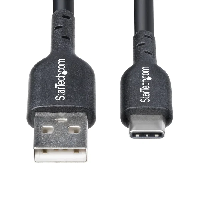 Startech Cable USB2AC4MBKE USB-A a USB-C 4m Negro - 3A/15W Carga Rápida - Compatible con iPhone 15, Samsung Galaxy, Google Pixel, iPad Pro, MacBook