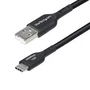 Startech Cable USB2AC4MBKE USB-A a USB-C 4m Negro - 3A/15W Carga Rápida - Compatible con iPhone 15, Samsung Galaxy, Google Pixel, iPad Pro, MacBook