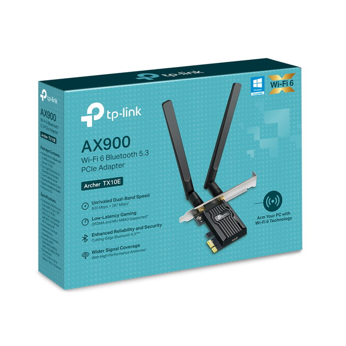 TP-Link Archer TX10E Adaptador Wi-Fi 6 AX900 y Bluetooth 5.3 PCIe TP-Link Archer TX10E Adaptador Wi-Fi 6 AX900 y Bluetooth 5.3 PCIe