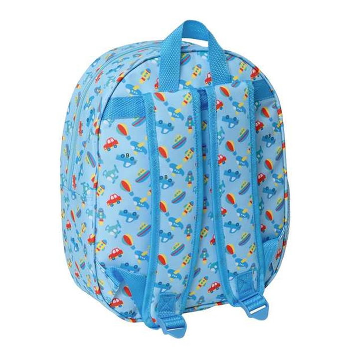 Safta avion mochila 3d - portabotellas - hombreras acolchadas - asa superior - azul claro