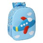 Safta avion mochila 3d - portabotellas - hombreras acolchadas - asa superior - azul claro