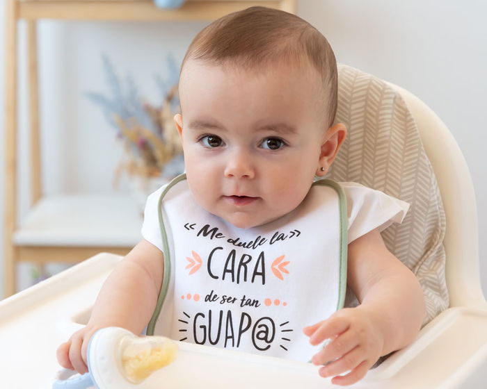 KioKids Set 7 Baberos Semanales Con Frases Divertidas Bebé Absorbentes +0 Meses